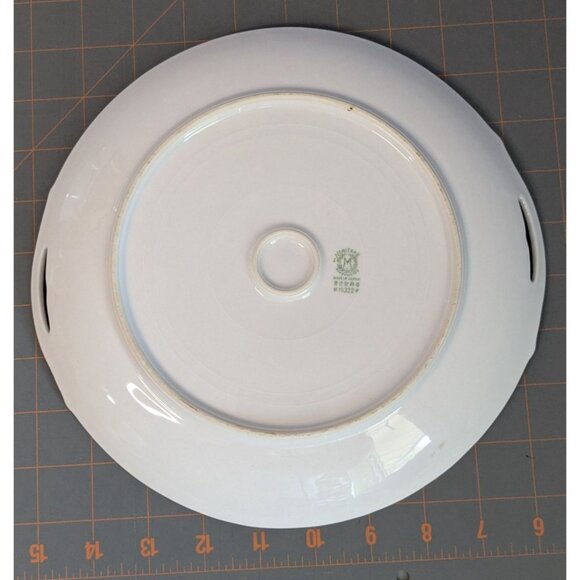 Noritake Hand-Painted Azalea Floral Porcelain Cake Plate open Handles 9.25" - Picture 14 of 15